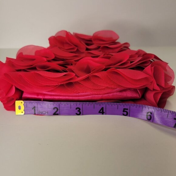 Ruffles and Frills Pink Wristlet Clutch Purse Party Evening Cocktail Bag - Picture 14 of 14